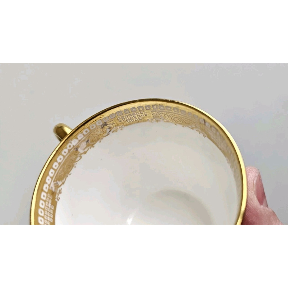 Antique Cauldon China England Demitasse Cups Set of 4 Gold Gilt Muliple Colors - Picture 7 of 16